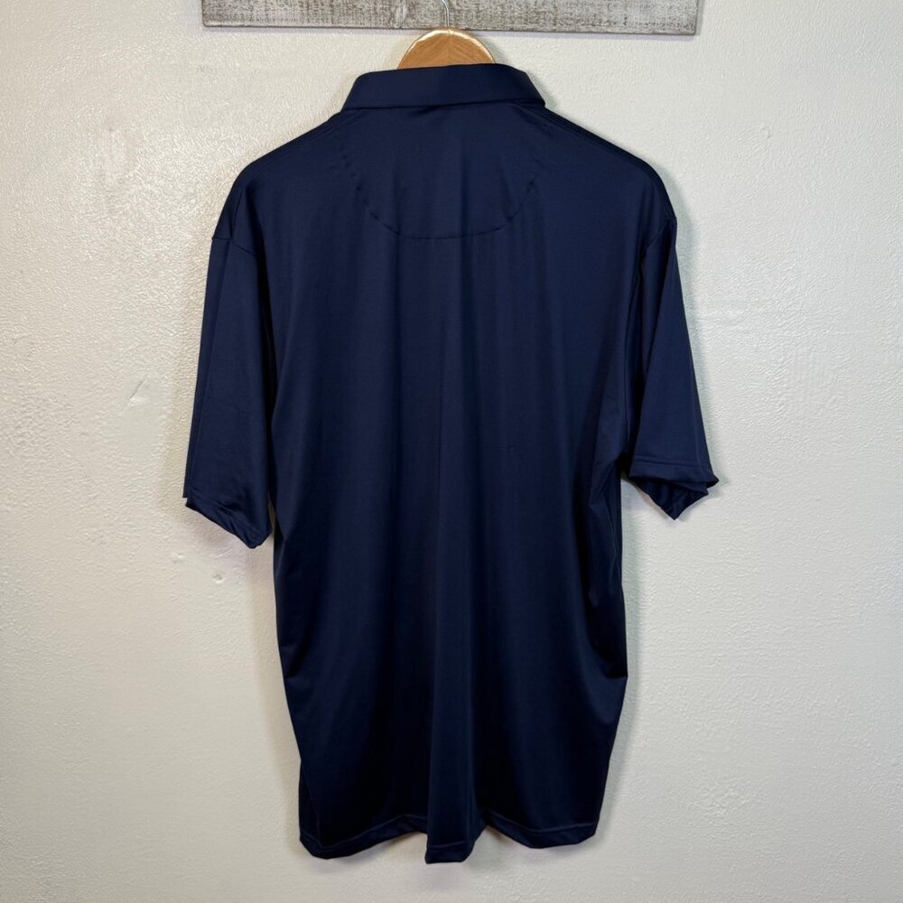 Collars & Co Semi Spread Polo Built In Collar Navy Large Formal Preppy Neutral - Picture 2 of 9